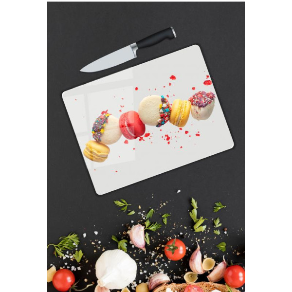 Makaron Desen Cam Kesme Tablası