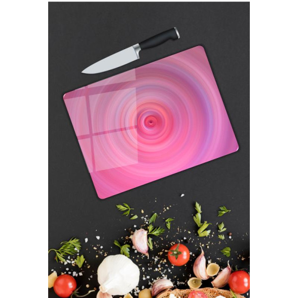 Pembe Girdap Desen Cam Kesme Tablası