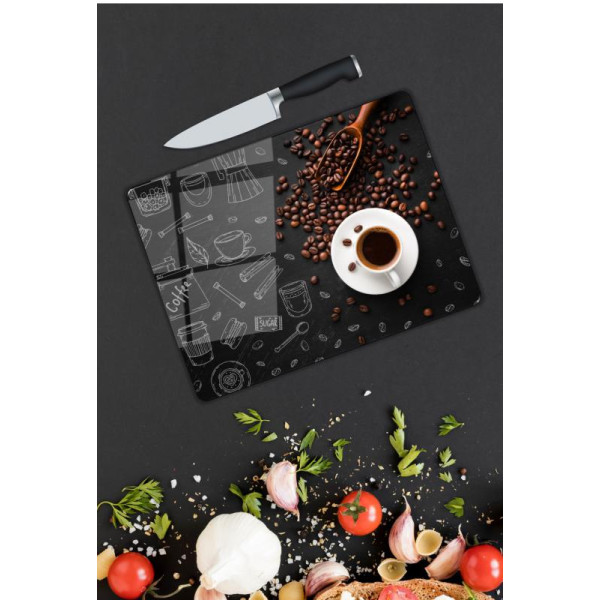 Kahve Desen Cam Kesme Tablası Kahve Desen Cam Kesme Tablası