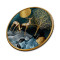 Gold Geyikler Yuvarlak Cam Tablo
