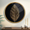 Gold Yaprak Yuvarlak Cam Tablo