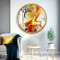 Gold Geyik Yuvarlak Cam Tablo