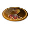 Gold Yaprak Yuvarlak Cam Tablo
