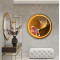 Gold Yaprak Yuvarlak Cam Tablo