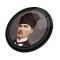 Atatürk Yuvarlak Cam Tablo