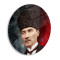 Atatürk Yuvarlak Cam Tablo