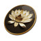 Lotus Çiçeği Yuvarlak Cam Tablo