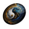 Ying Yang Yuvarlak Cam Tablo