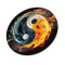 Ying Yang Yuvarlak Cam Tablo