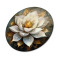 Lotus Çiçeği Yuvarlak Cam Tablo