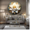 Lotus Çiçeği Yuvarlak Cam Tablo