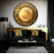 Gold Soyut Yuvarlak Cam Tablo