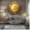 Gold Soyut Yuvarlak Cam Tablo